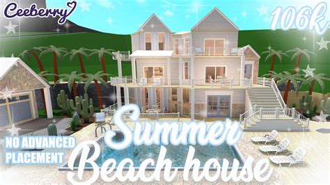 Bloxburg Summer Beach House No Advanced Placement K Speed Build Youtube