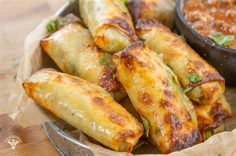 Brush the edges of the wrapper with water to seal them. Try our air fried chicken avocado egg rolls. See a full ...
