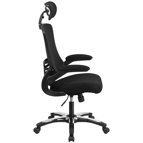 Flash Furniture Bl X 5h Gg High Back Black Mesh Executive Office Chair With Flip Up Arms And