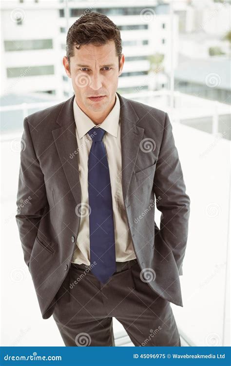 Smart Businessman In Suit At Office Stock Image Image Of Confidence