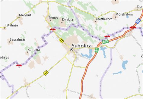 Subotica Map Detailed Maps For The City Of Subotica Viamichelin