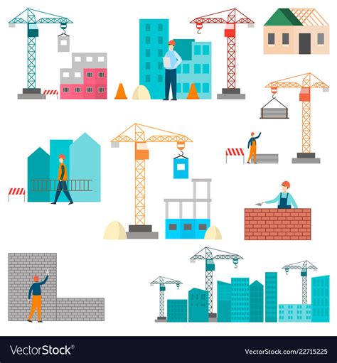 Construction Process Of Building Royalty Free Vector Image
