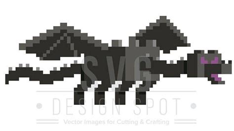 Minecraft Inspired Ender Dragon Svg Wall Poster Shirt Art Etsy