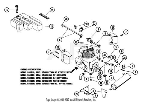 Ariens 931024 000101 Gt 18hp Kohler Hydro Parts Diagram For