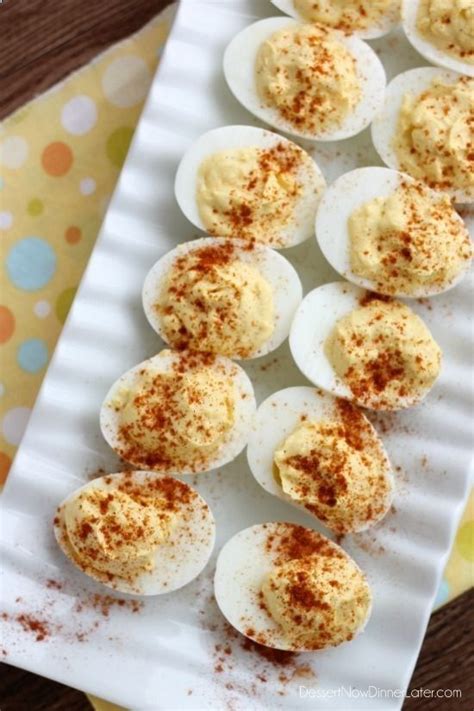 Make impressive giant raviolis with an egg yolk. Classic #Deviled Eggs from Dessert Now Dinner Later. I grew up with these, and I do love them. # ...