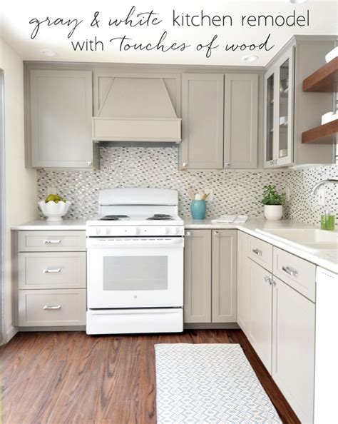 Repainting the cabinet doors/drawer fronts, along with the face frame of your old oak cabinets, in your choice of colors is called refinishing. Gray + White Kitchen Remodel | Centsational Style