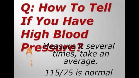 How To Tell If You Have High Blood Pressure Youtube