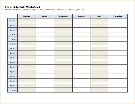 The Printable Schedule For Class Schedules Is Shown In This File Which