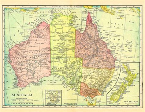 Our maps require the use of adobe acrobat reader. map of Australia, New Zealand, and Tasmania, printable digital collage sheet no. 748 | Australia ...
