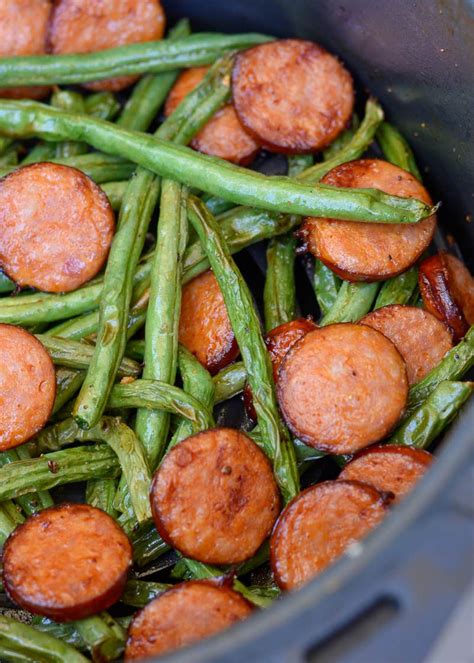 Air Fryer Green Beans And Smoked Sausage It Starts With Good Food