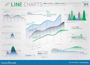 Line Charts And Area Charts Infographic Elements Stock Vector