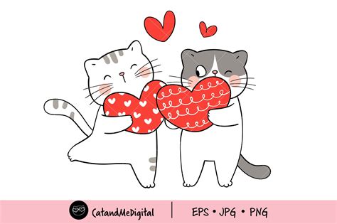 cat valentine clipart graphic by catandme · creative fabrica