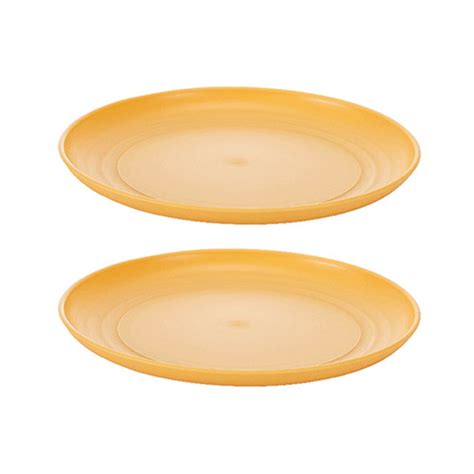 Farfi 2pcs Dinner Plate Stackable Anti Slip Base Plastic Home Resilient