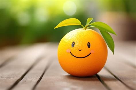 Premium Ai Image A Cute Smiling Orange With A Vibrant Peel Vitamin C
