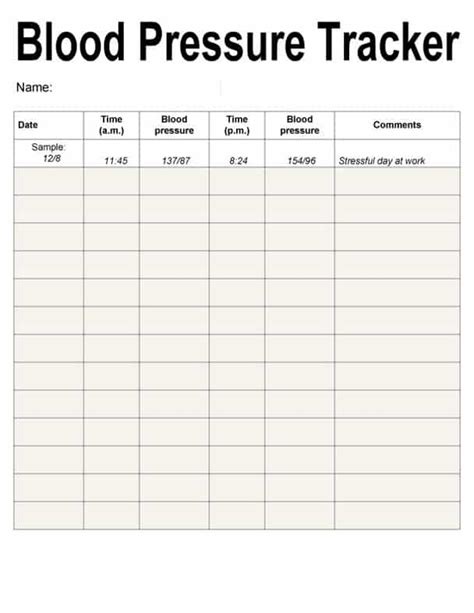 9 Blood Pressure Chart Templates Word Templates