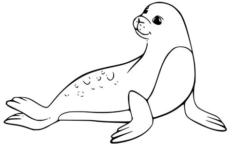 Seal Smiling Coloring Page - Free Printable Coloring Pages for Kids