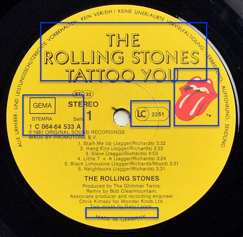 Rolling Stones Tattoo You European Release 12 Lp Vinyl Album Cover Gallery And Information