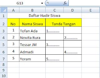 Cara Membuat Kolom Dan Garis Tanda Tangan Di Excel Blogger Toraja