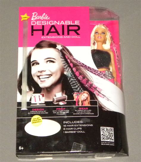 2011 Mattel Barbie Doll W Printable Designable Wearable Hair Extensions New 746775053451 Ebay