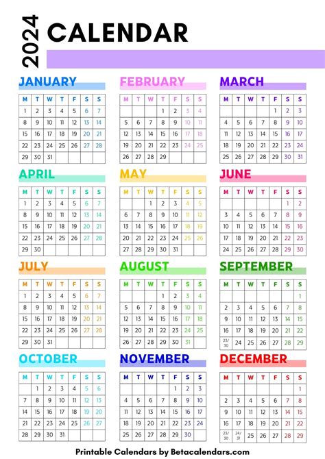 2024 Calendar Beta Calendars
