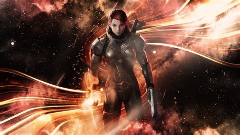 Hd Wallpaper Commander Shepard Jane Shepard Mass Effect One Person