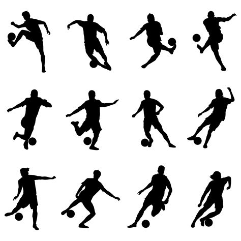 Silhouette Soccer Player Pack 622040 Vector Art At Vecteezy
