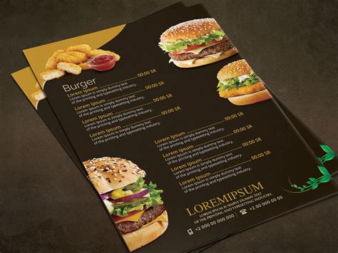 This menu mockup features a. free Fast Food Menu template on Behance | Fast food menu ...
