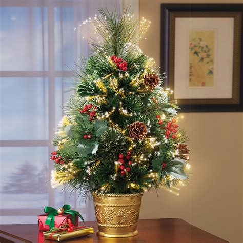 Fiber Optic Pine Tabletop Christmas Tree Collections Etc