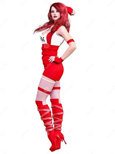 3d Comics Cosplay Anime Secret Agent Woman Stock Image Image Of
