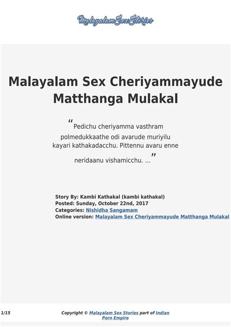 Malayalam Sex Stories In Manglish By Kambi Kathakal Issuu
