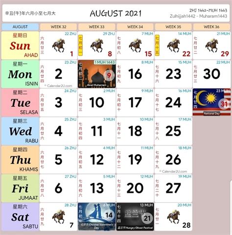Calendar Kuda 2021 Month Calendar Printable
