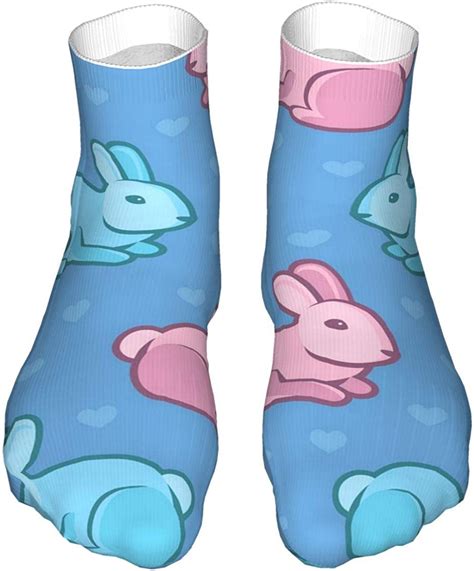 Rabbits And Hearts Novelty Socks Funny Casual Socks Print Graphic 30cm For Daily