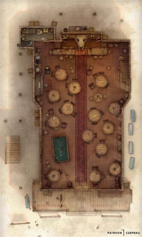 Wild West Saloon 21x35 Battlemaps Cthulhu Dungeons And Dragons