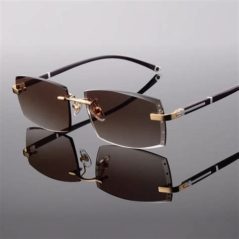 Vazrobe Rimless Sunglasses For Men Prescription Sun Glasses For Man