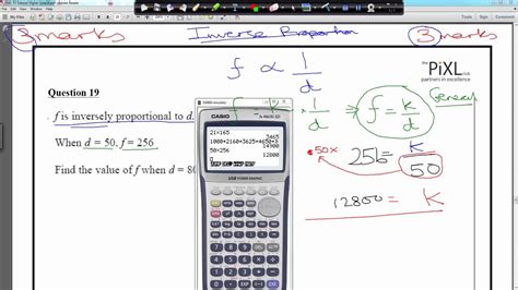 Calculator Q19 inverse proportion EDEXCEL last minute revision - YouTube