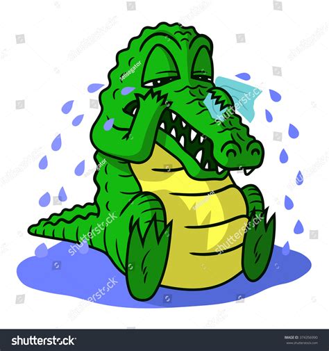 Illustration Crying Crocodile Stock Vector Royalty Free 374356990