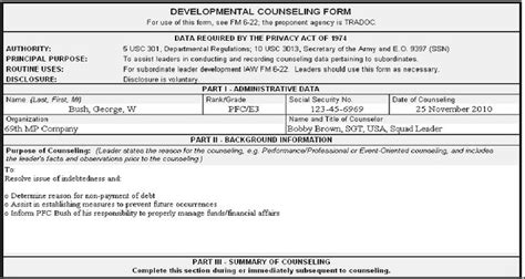 Da Form 4856 Download 4856 Monthly Counseling Template In 2020