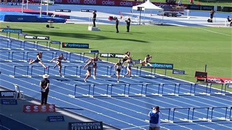 90m hurdles u16yrs women final australian athletic championships sydney 13 04 2021 youtube