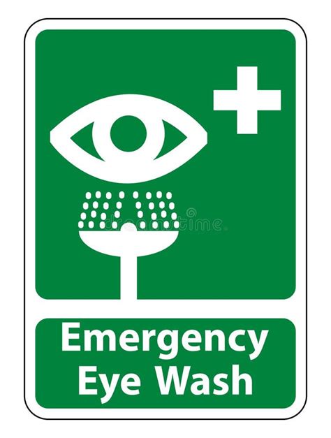 Emergency Eye Wash Sign Isolate On White Backgroundvector Illustration