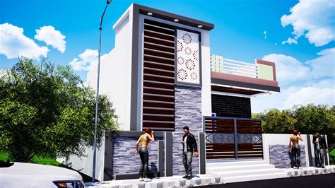 Street lamp, doors, windows and water tanks are available in this elevation. S3 Designs9: Best house elevation designs || modern ...