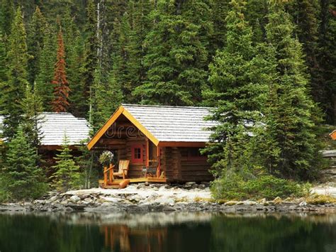 Wooden Cabins At Lake Ohara Yoho National Park Canada Royalty Free