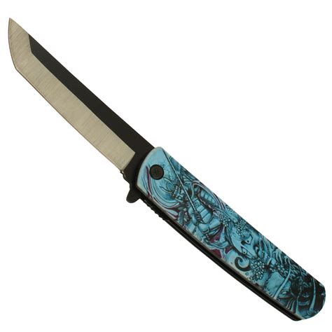 spirit of the samurai spring assisted pocket knife with two tone round panther wholesale