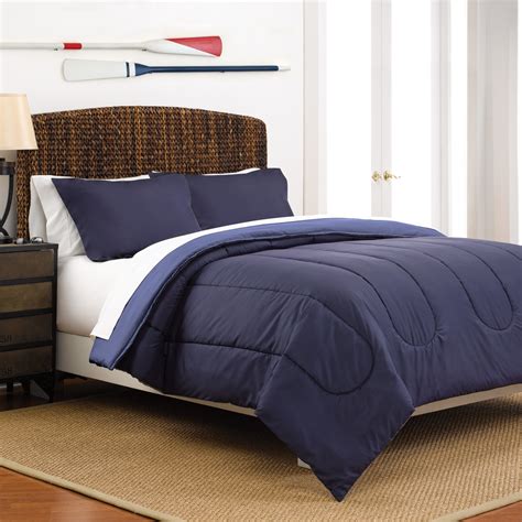 Brown and blue comforter sets. Martex Reversible Lightweight 3-Piece Comforter Set, Full ...