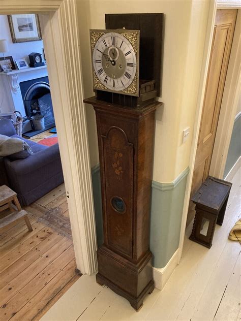 Queen Anne Walnut Longcase Clock C1700 1705 Made By Charles Gretton Ebay