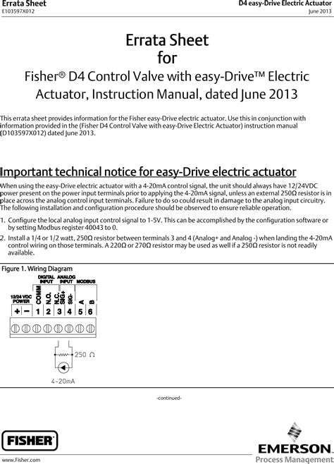 Emerson Fisher D4 Instruction Manual