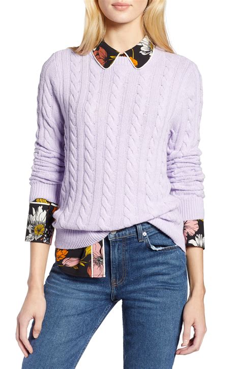 Lavender Sweater Sweater Design Sweatshirt Fashion Cable Sweater
