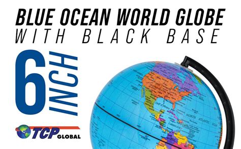 Tcp Global 6 Blue Ocean World Globe With Black Base