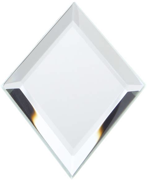plymor 3mm beveled glass mirror 2 inch x 3 inch pack of 3 diamond shaped