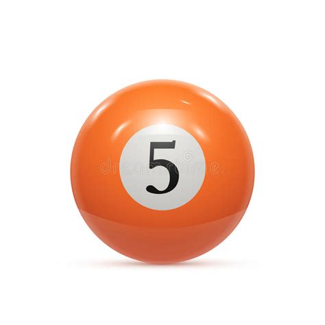 Billiard Five Ball Isolated On A White Background Vector Stock Vector