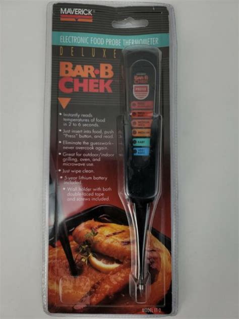 Maverick Electronic Deluxe Bar B Chek Food Probe Thermometer Et 2